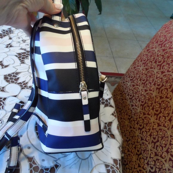 New Kate Spade Multi Color Striped Saffiano Leather Backpack & Money Pouch Set main image 10